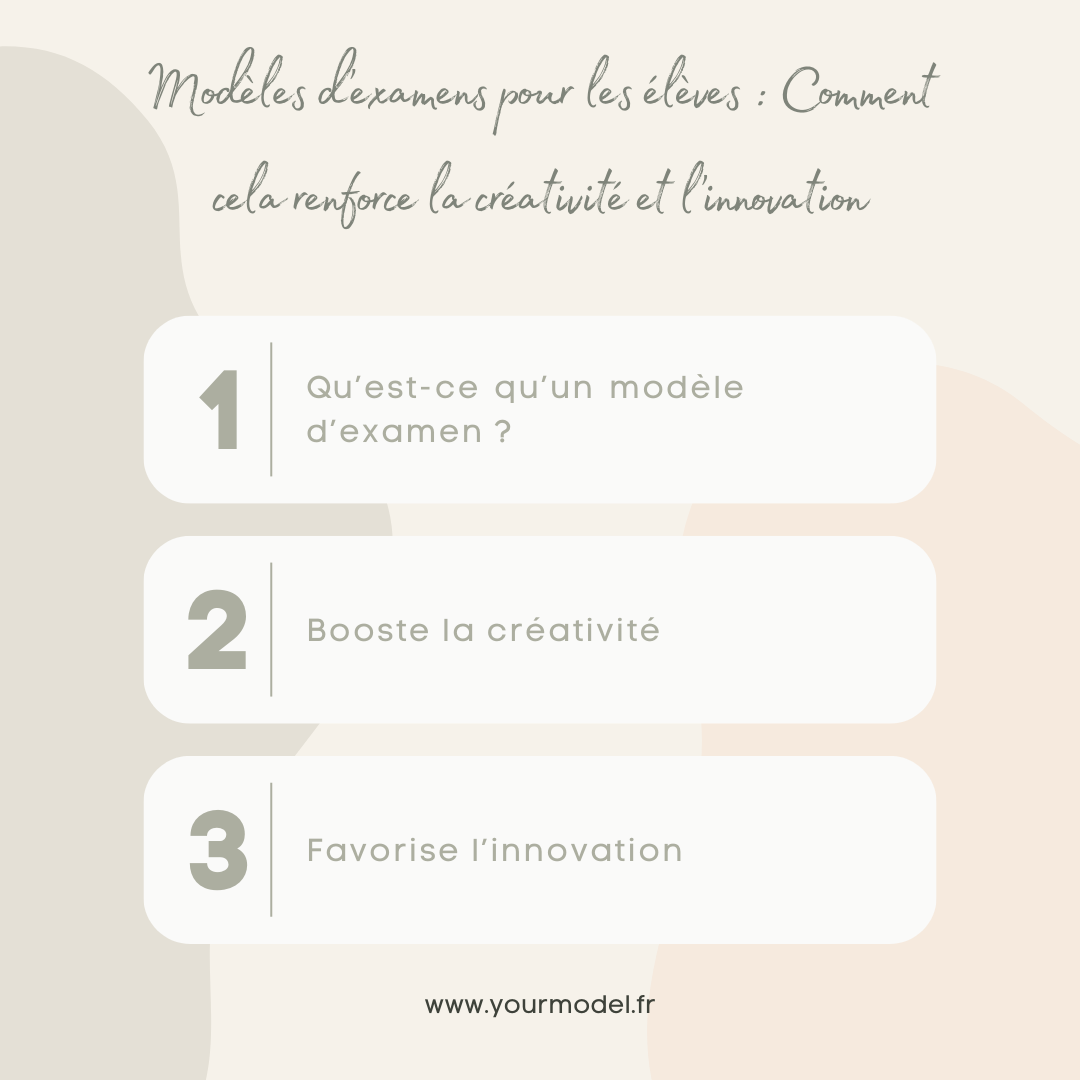 modèles d'examens pour les élèves